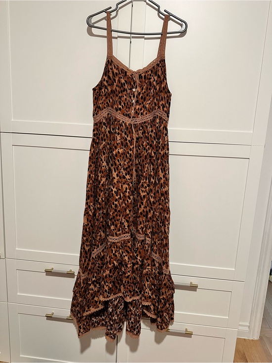 Spell Dresses & Skirts - Spell safari sundress women’s  Brown Leopard Print Sundress